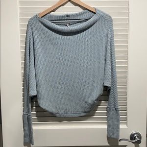 Free people waffle knit sweater